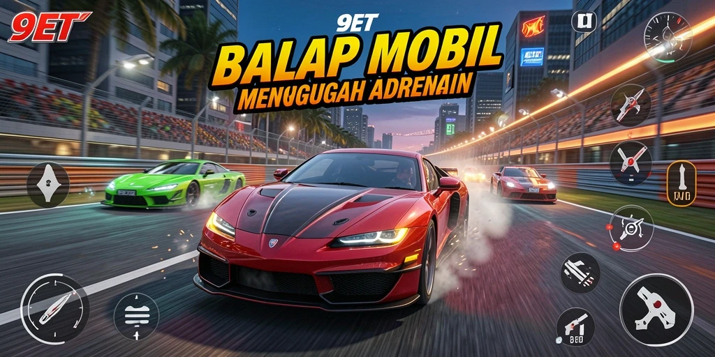 Tampilan gameplay <strong>9ET</strong> yang memukau dengan balapan seru.