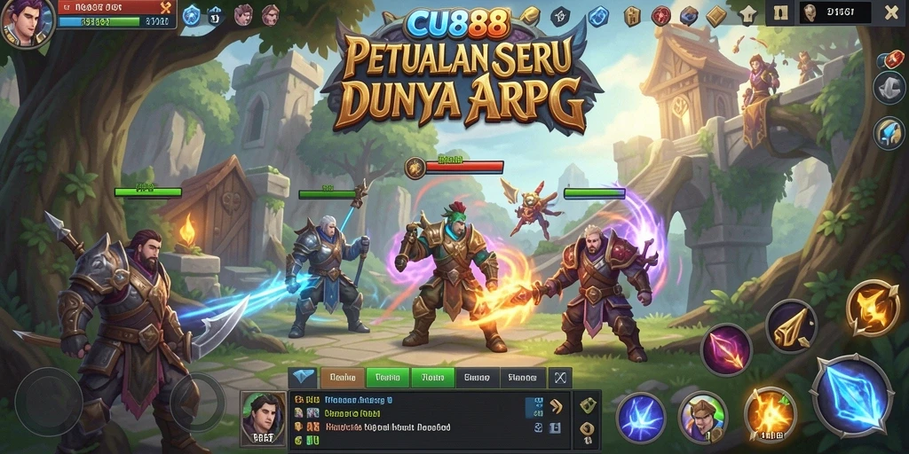 Tangkapan layar gameplay CU888 yang menampilkan aksi seru petualangan dalam ARPG.