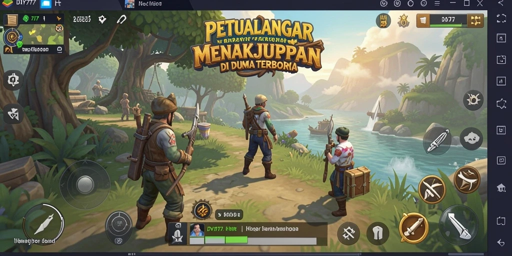 Screenshot gameplay DY777 yang menampilkan petualangan Open World.
