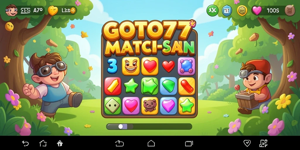 Screenshot GOTO77 menampilkan momen seru permainan Match-3.