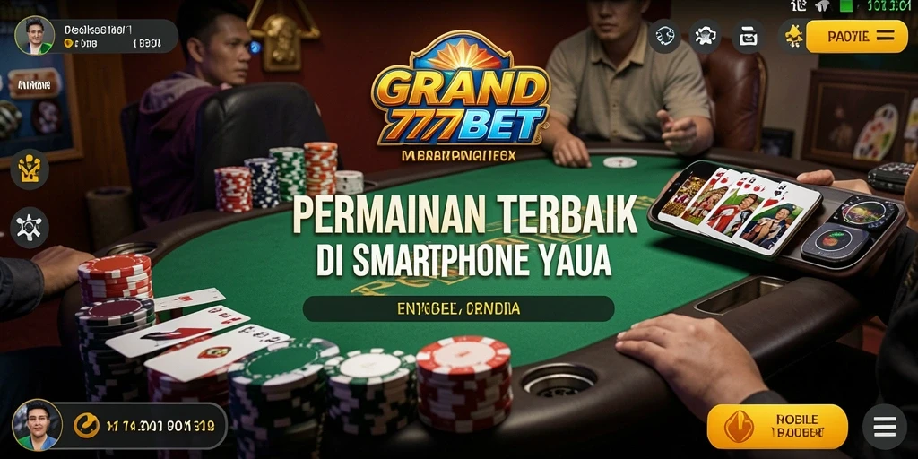 Tampilan gameplay poker di GRAND77BET yang menarik dan mendebarkan.