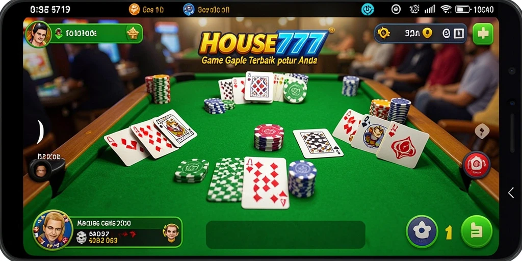 Tampilan gameplay Gaple yang seru dan interaktif di HOUSE777.