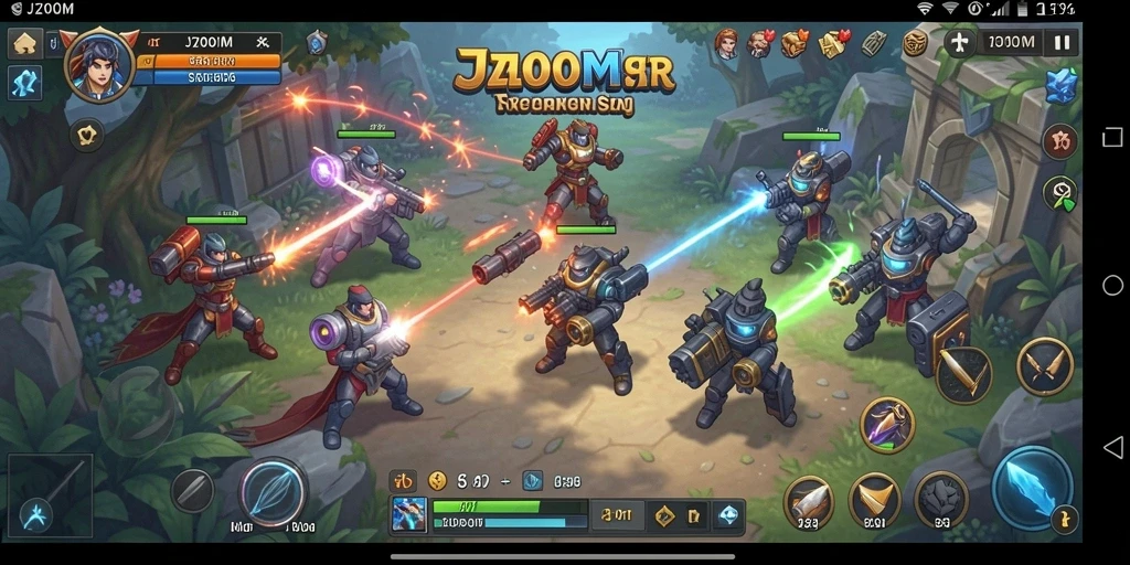 Tangkapan layar dari gameplay J200M yang menampilkan aksi strategis yang mendebarkan.