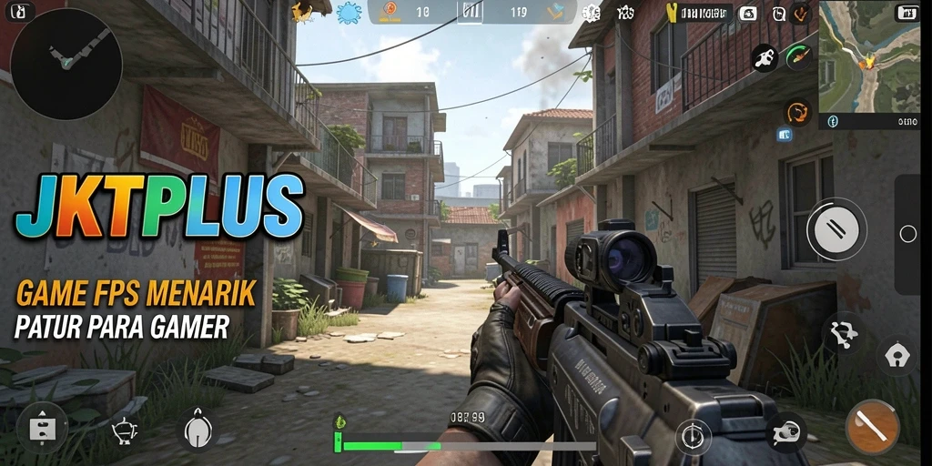 Gameplay JKTPLUS dengan aksi tembak-menembak yang intens.