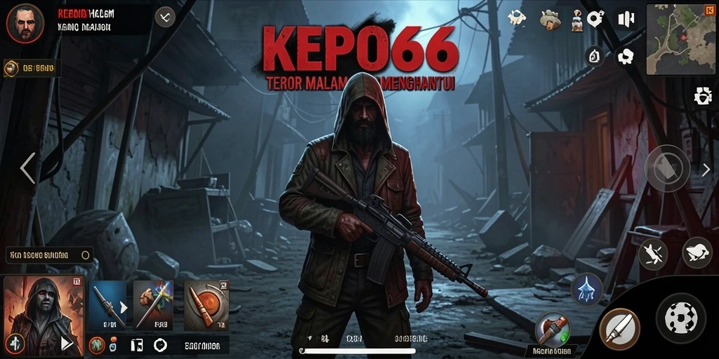 Screenshot utama KEPO66 menampilkan suasana mencekam dan gameplay yang mendebarkan.