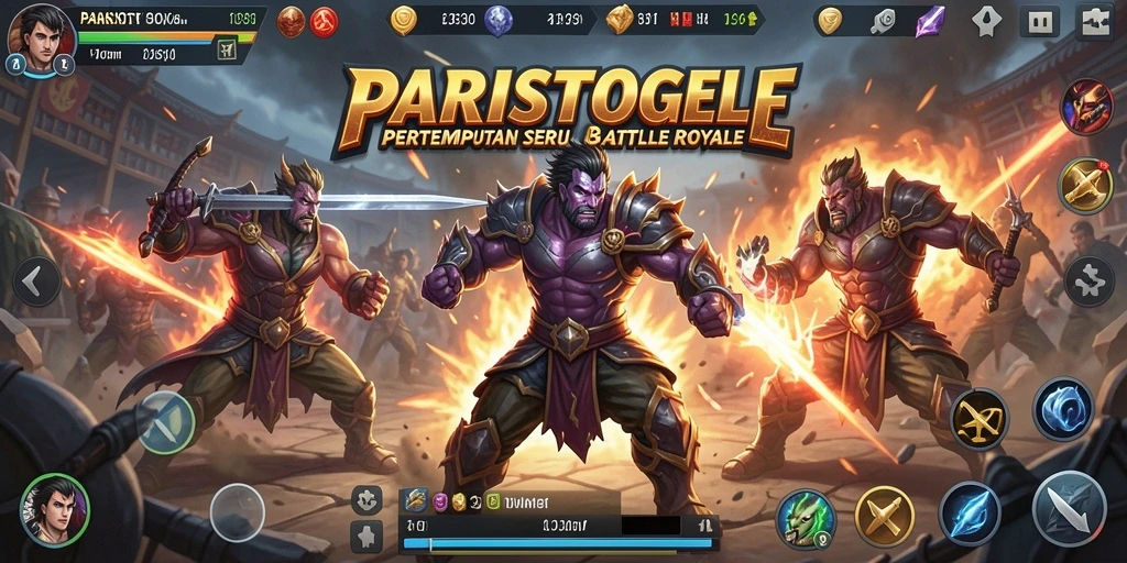 Tampilan aksi seru gameplay Battle Royale di PARISTOGEL.