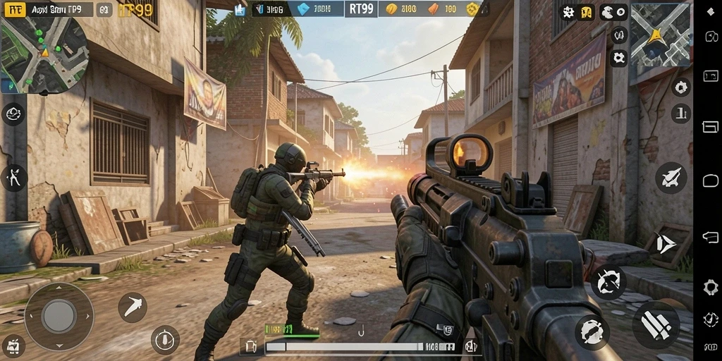 Tampilan gameplay RT99 yang mendebarkan dalam mode TPS.