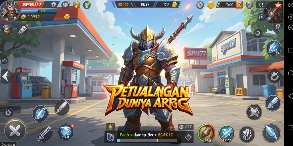 Tampilan gameplay SPBU77 yang epik dan menarik.