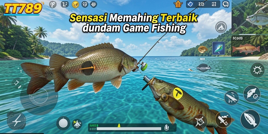 Screenshot utama TT789 menampilkan gameplay memancing yang seru.